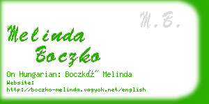 melinda boczko business card